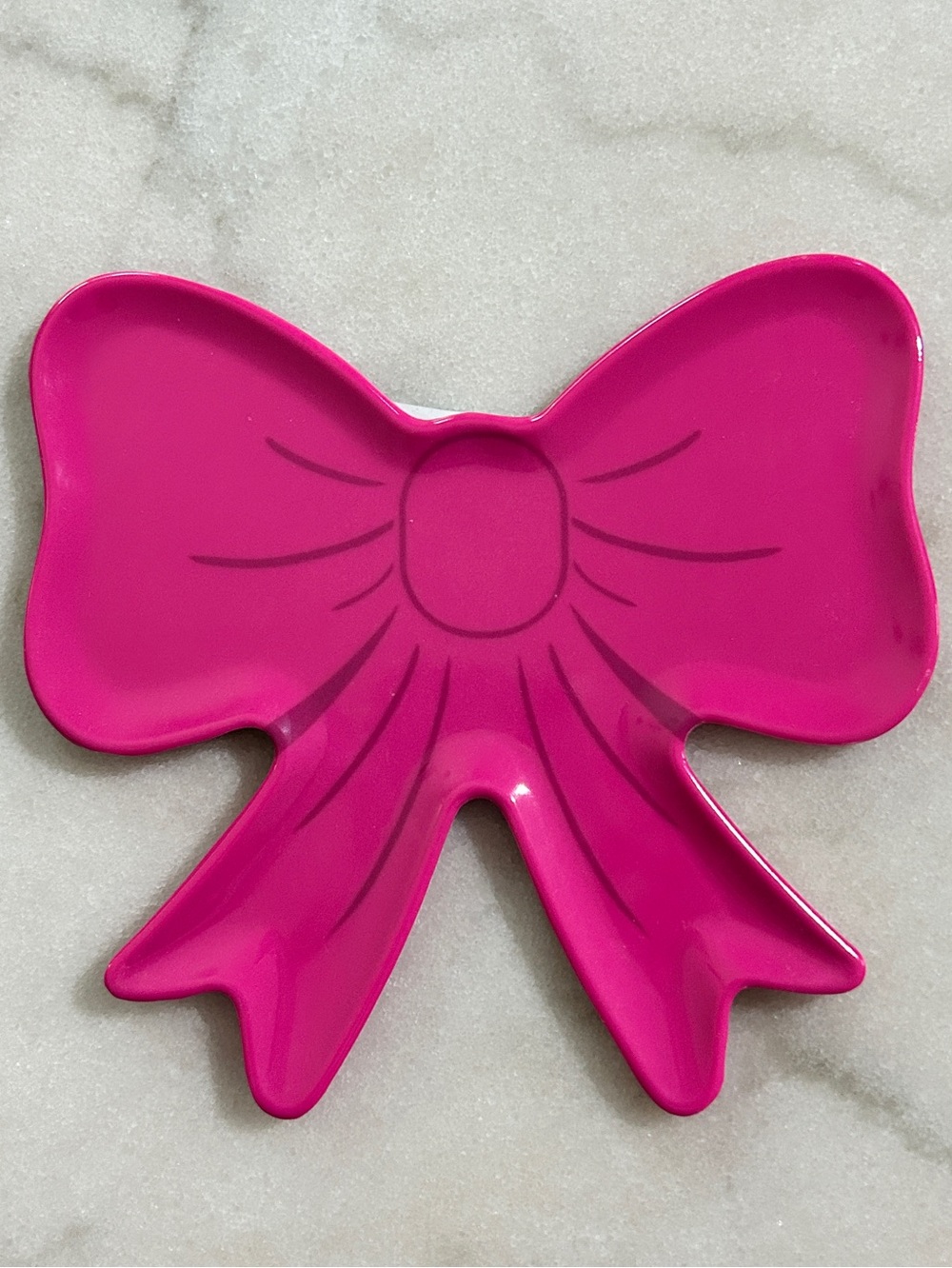 Bow Plate The Spring Shop Pink Bright Bow Plate- Party Bow Tray -Bow Dish-NEW